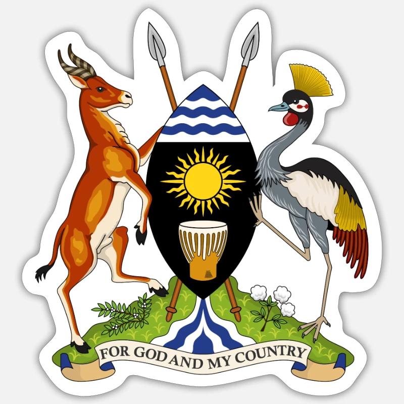 Ouganda - Sticker taille S (10 x 10 cm) - blanc mat