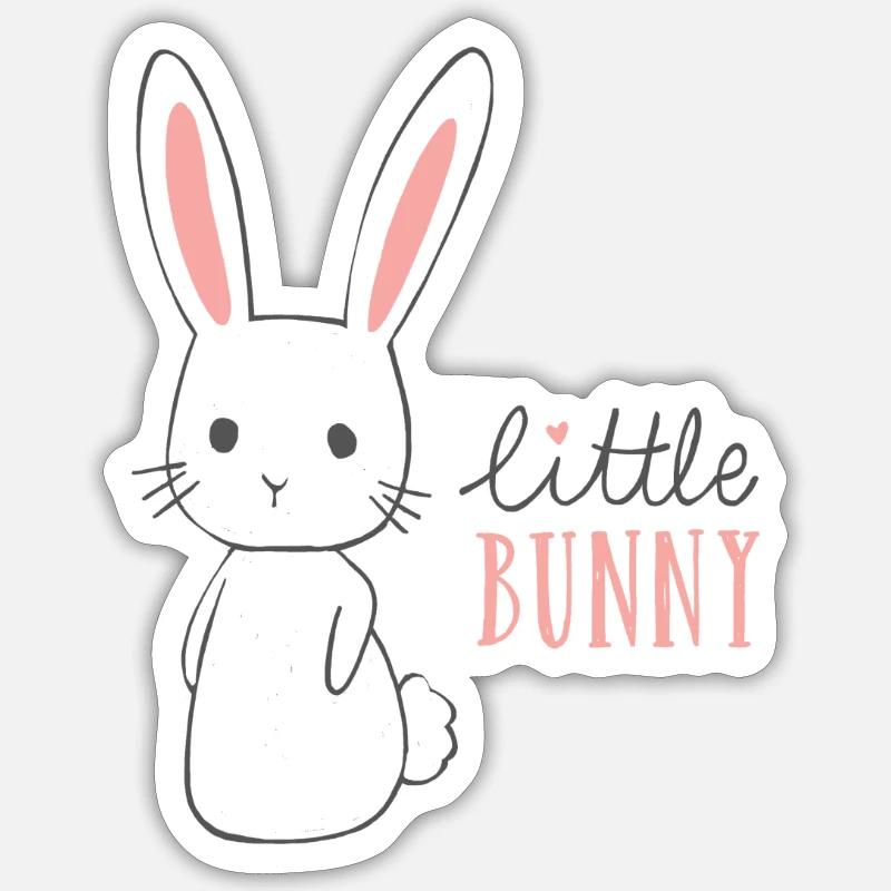 Conception de lapin - Sticker taille S (10 x 10 cm) - blanc mat