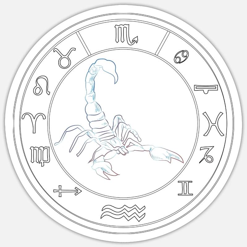 Sternzeichen Skorpion - Sticker Größe S (10 x 10 cm) - Mattweiß