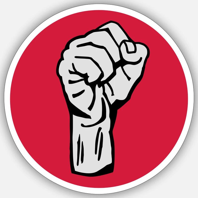 Fist - Protest - Democracy - Sticker size S (10 x 10 cm) - white matte