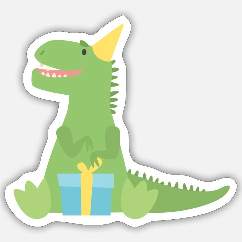 T Rex Geburtstagsgeschenk - Sticker Größe S (10 x 10 cm) - Mattweiß