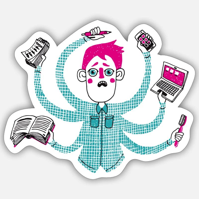 Multi-tâches - Sticker taille S (10 x 10 cm) - blanc mat