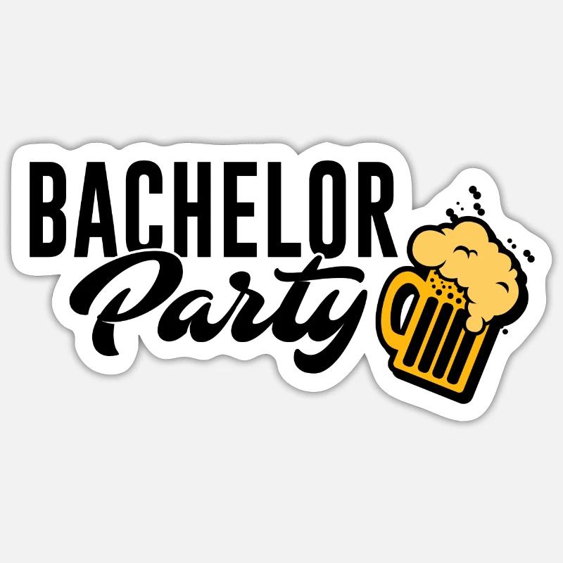 Équipe du Bachelor Party - Sticker taille S (10 x 10 cm) - blanc mat