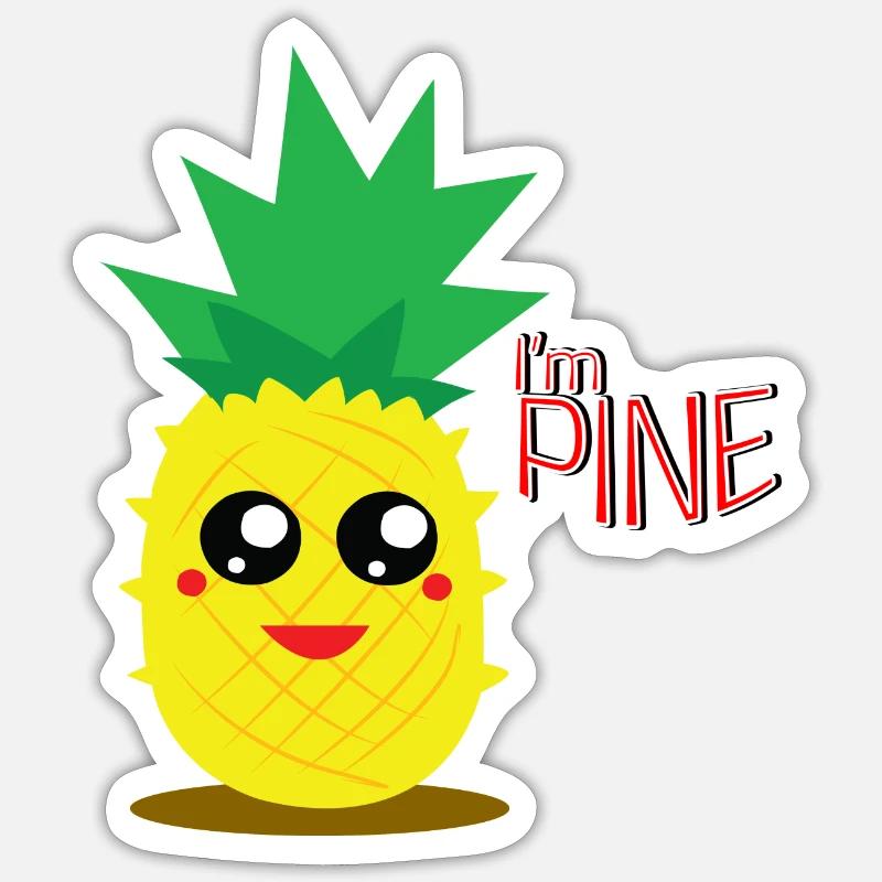 Funny pineapple - Sticker size S (10 x 10 cm) - white matte