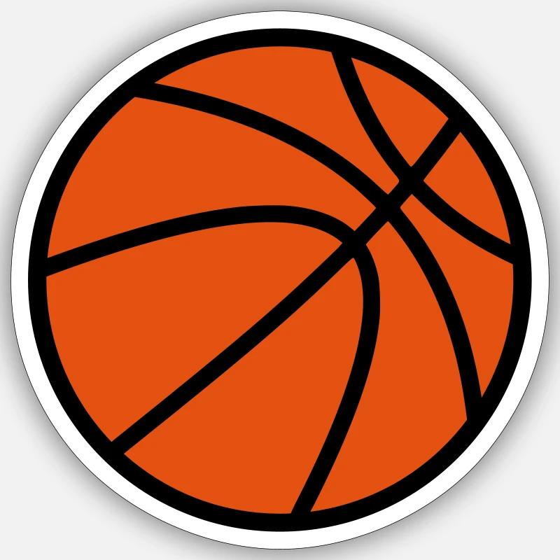 basket-ball - Sticker taille S (10 x 10 cm) - blanc mat