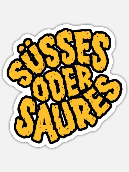 Halloween Shirt Süßes oder Saures - Sticker Größe S (10 x 10 cm) - Mattweiß