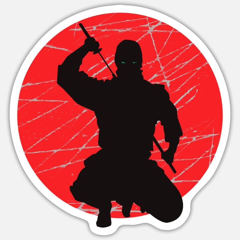 ninja - Sticker taille S (10 x 10 cm) - blanc mat