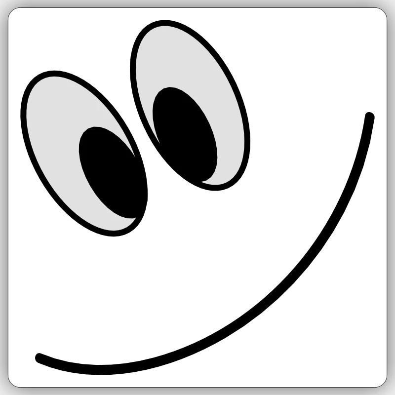 Sourire 2 - Sticker taille S (10 x 10 cm) - blanc mat