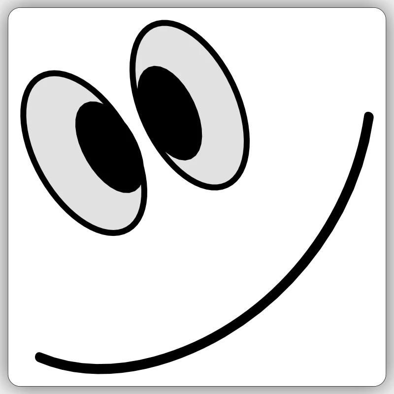 Sourire 3 - Sticker taille S (10 x 10 cm) - blanc mat