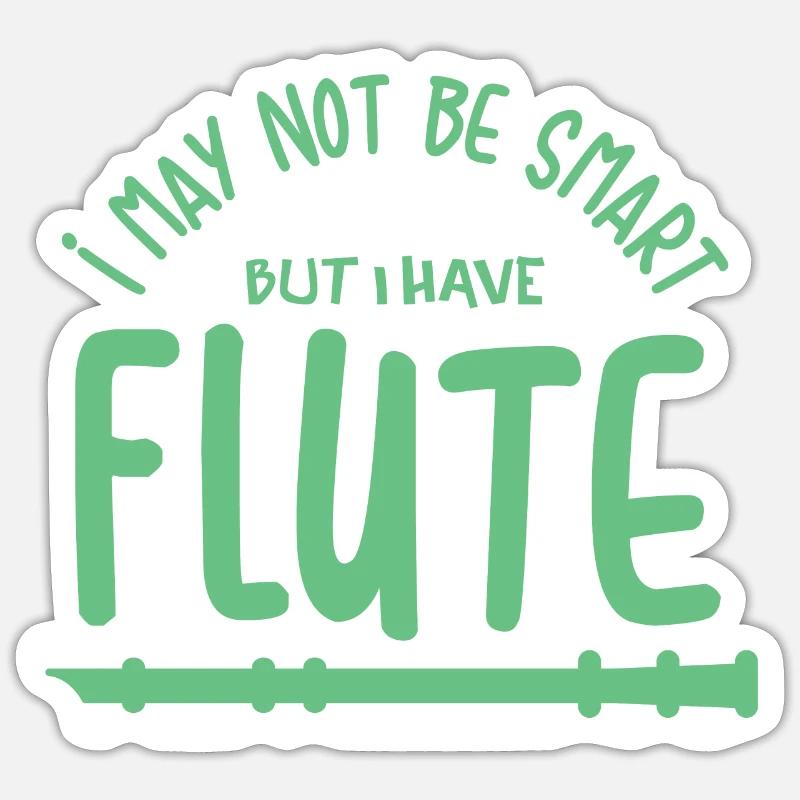 Flöte Kerbflöte Knochenflöte Lustig Geschenk - Sticker Größe S (10 x 10 cm) - Mattweiß
