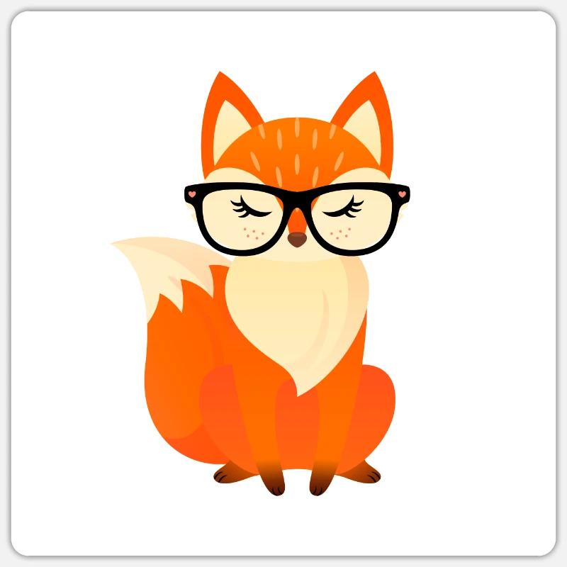 Fuchs Brille Schlaufuchs Einschulung Schulkind Sticker Größe S (10 x 10 cm)