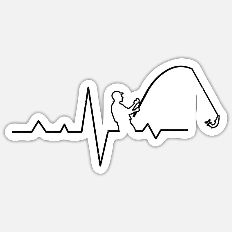 Pêche Pêche Pêche - Sticker taille S (10 x 10 cm) - blanc mat