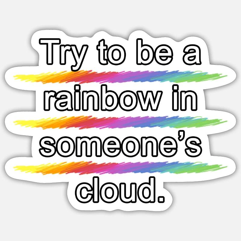 Regenbogen - Sticker Größe S (10 x 10 cm) - Mattweiß