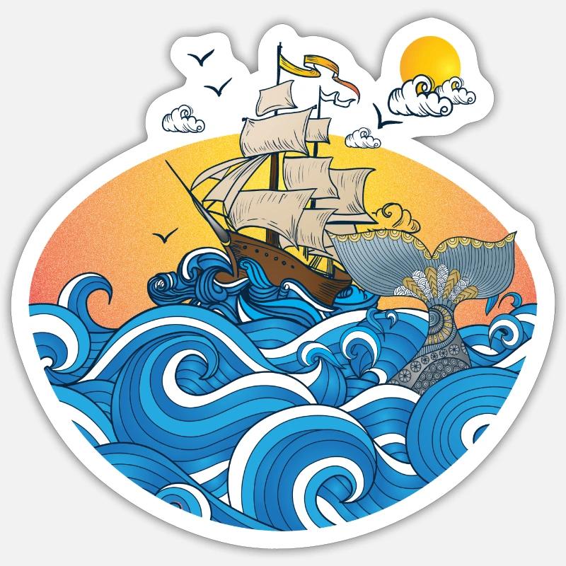 Beach - Sticker size S (10 x 10 cm) - white matte