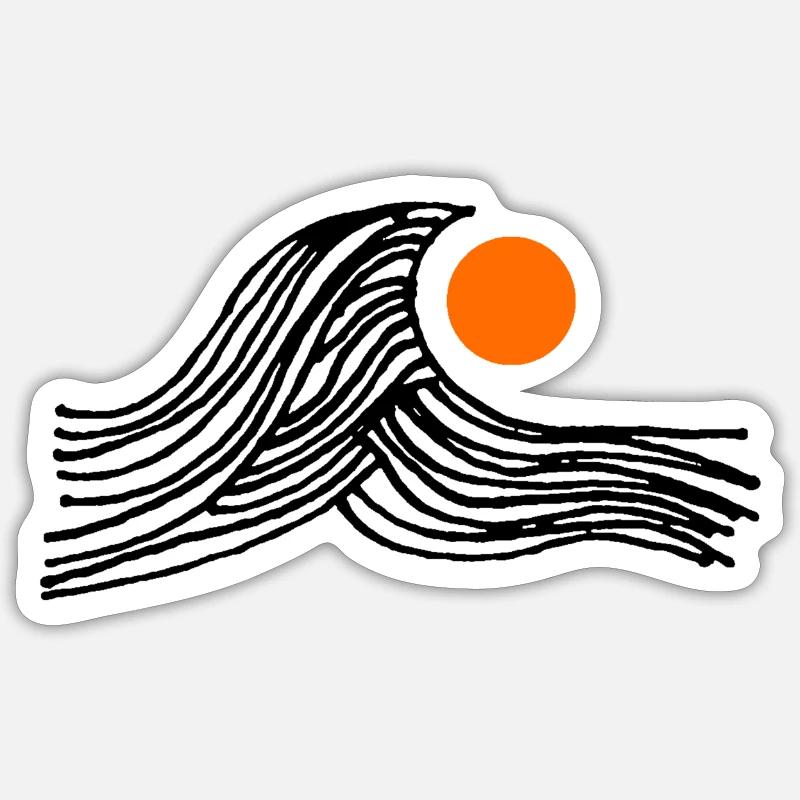 Wave with sun Sticker size S (10 x 10 cm)