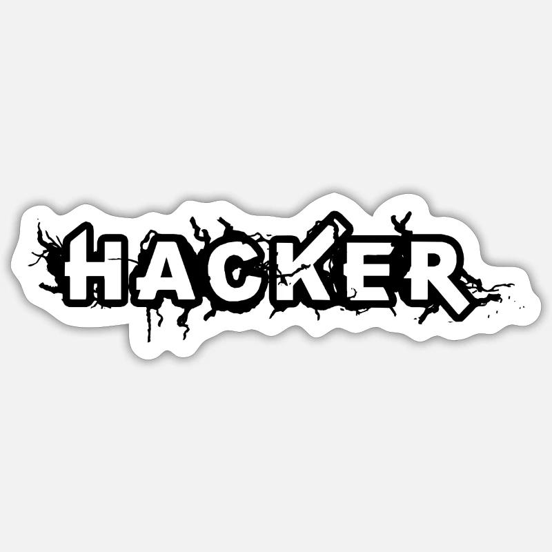 hacker - Sticker size S (10 x 10 cm) - white matte