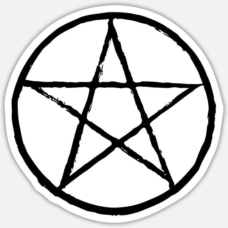Pentagramm - Sticker Größe S (10 x 10 cm) - Mattweiß