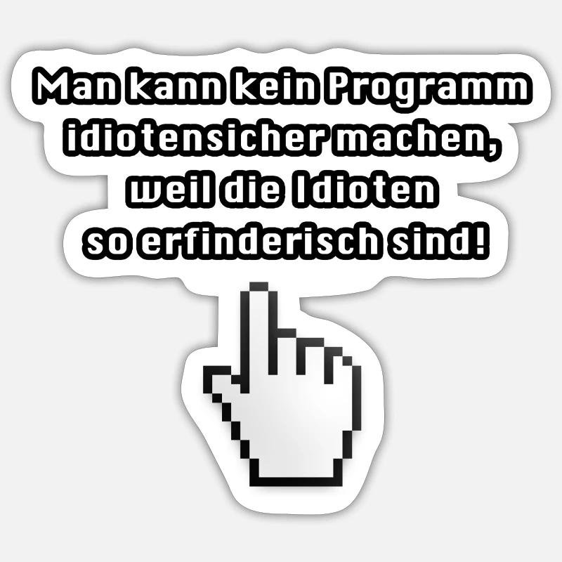 Computer saying funny operation - Sticker size S (10 x 10 cm) - white matte
