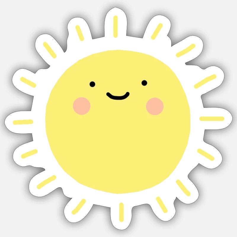 Sun smiley happy - Sticker size S (10 x 10 cm) - white matte