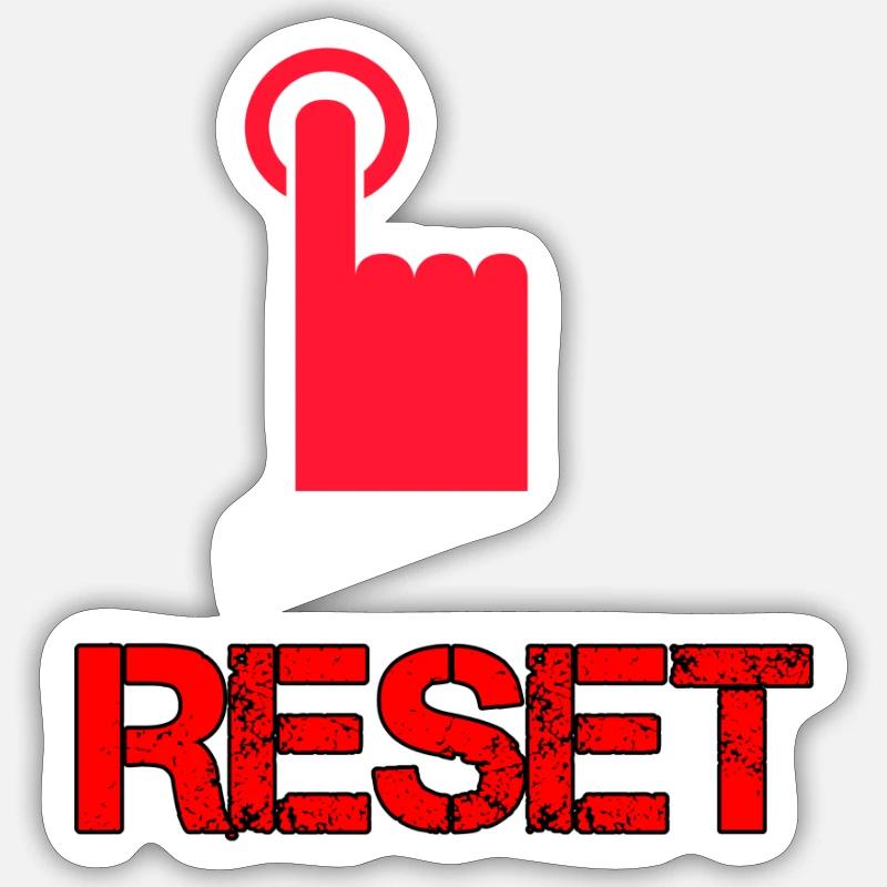 Restart button - Sticker size S (10 x 10 cm) - white matte