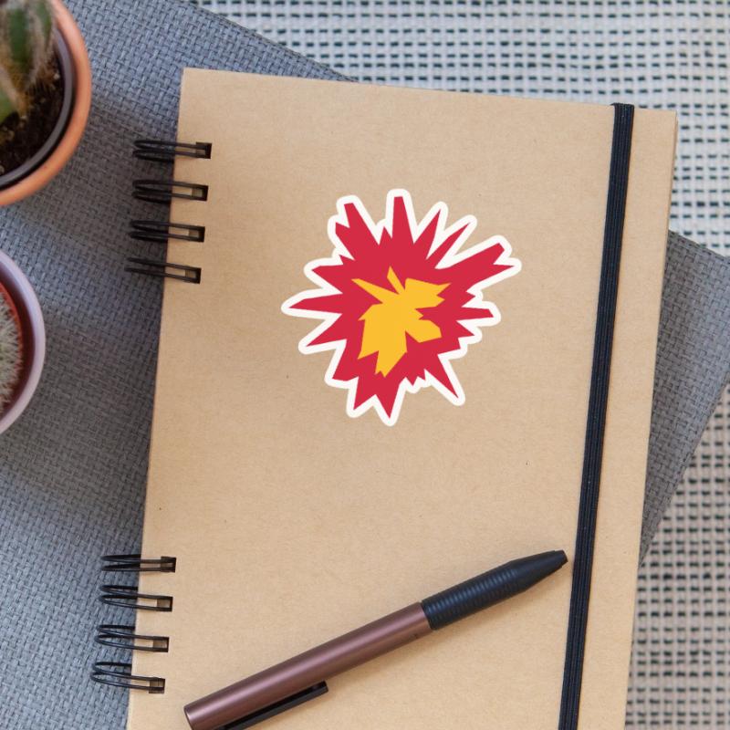fire flame hot tnt dynamite explode explosi Sticker size S (10 x 10 cm)