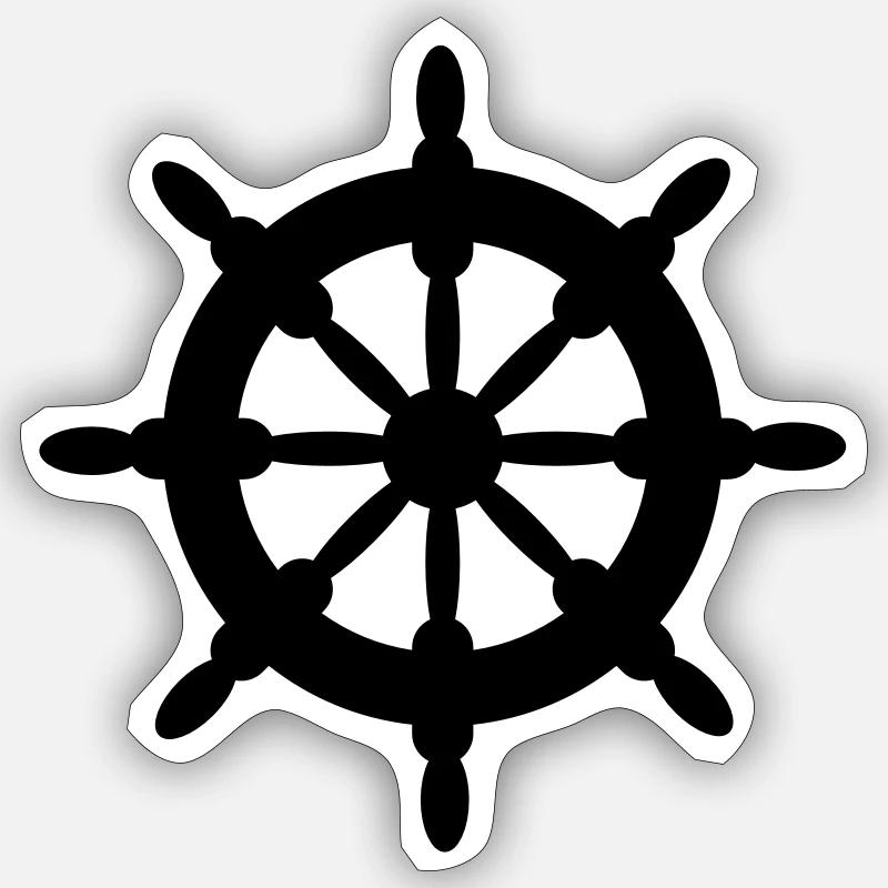 steering wheel - Sticker taille S (10 x 10 cm) - blanc mat