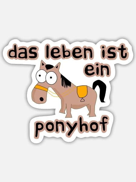 La vie est une ferme de poney dire - Sticker taille S (10 x 10 cm) - blanc mat