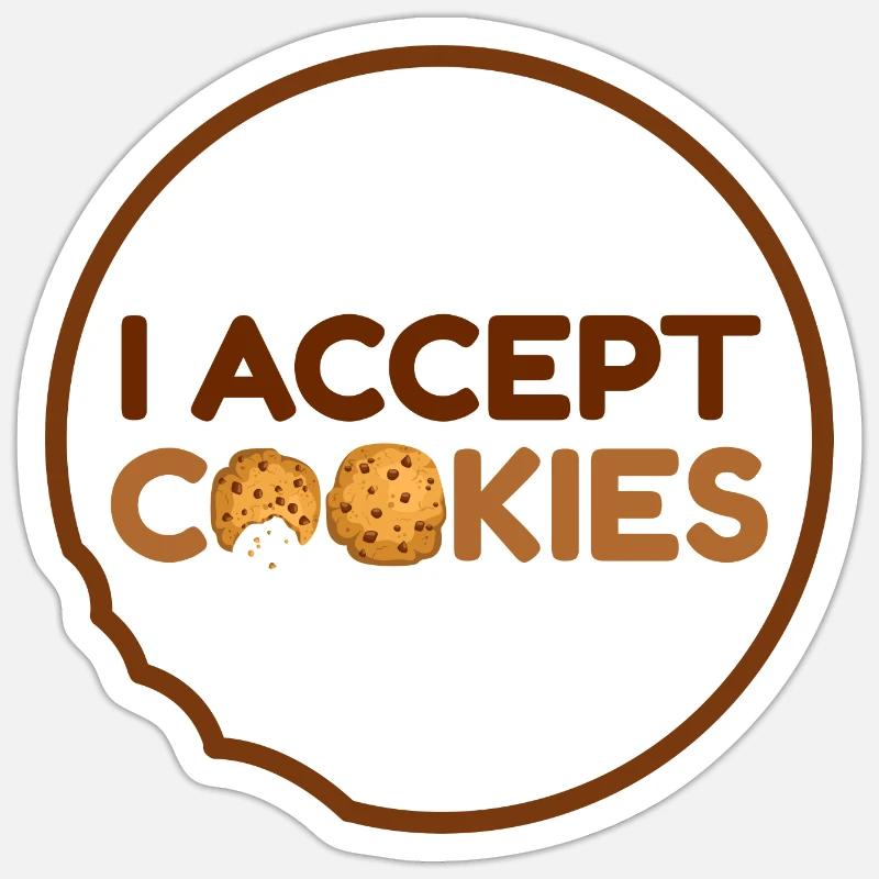 J'accepte les cookies - Sticker taille S (10 x 10 cm) - blanc mat
