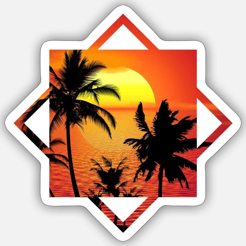 sunset - Sticker size S (10 x 10 cm) - white matte
