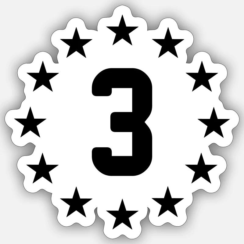 Dritter geburtstag Sticker Größe S (10 x 10 cm)