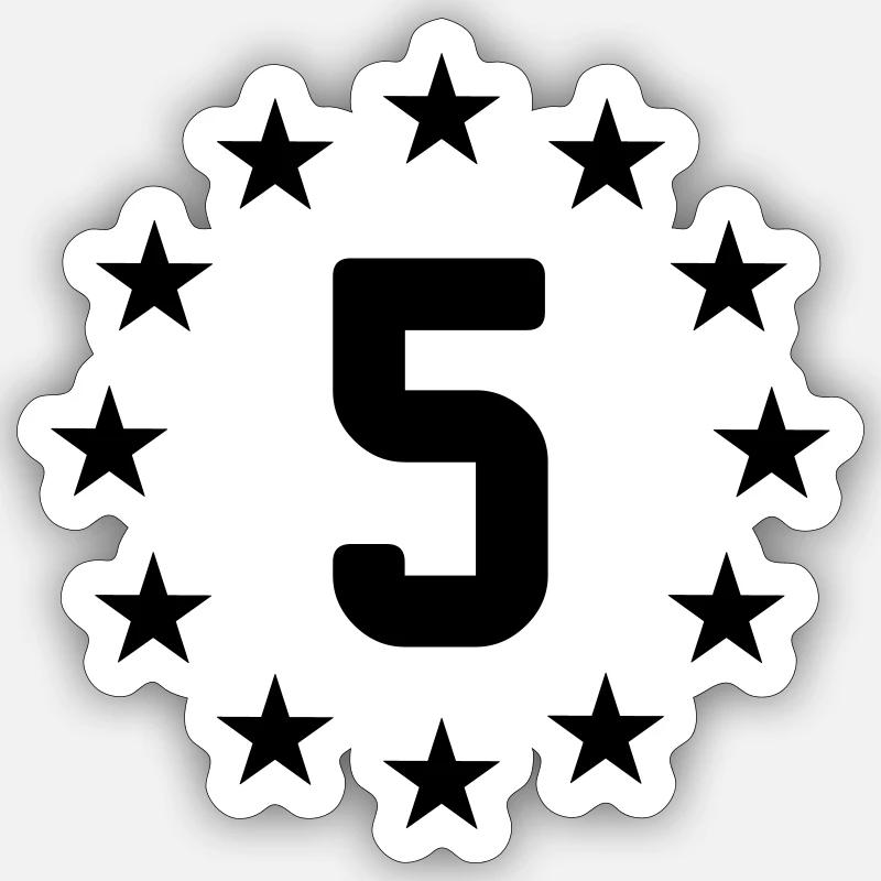 5 ans - Sticker taille S (10 x 10 cm) - blanc mat