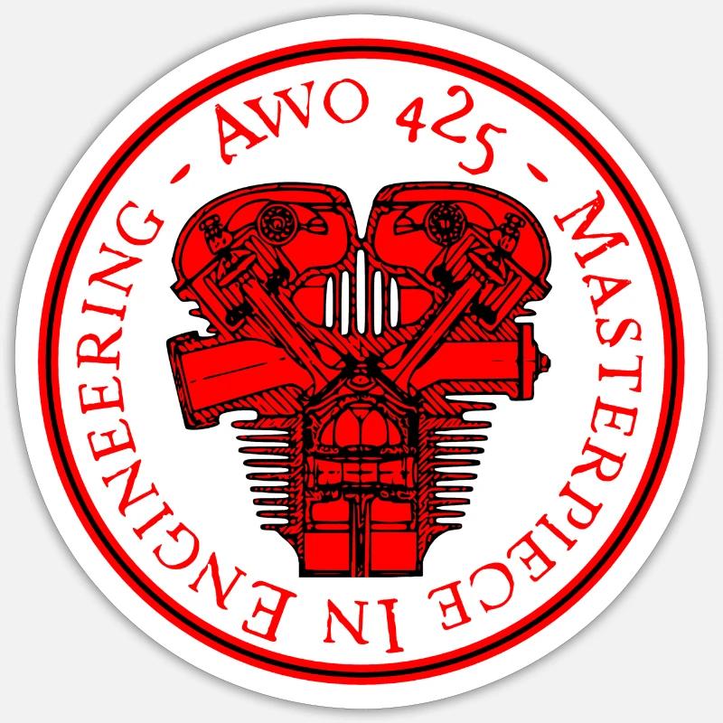 AWO 425 - masterpiece in engineering - Sticker Größe S (10 x 10 cm) - Mattweiß