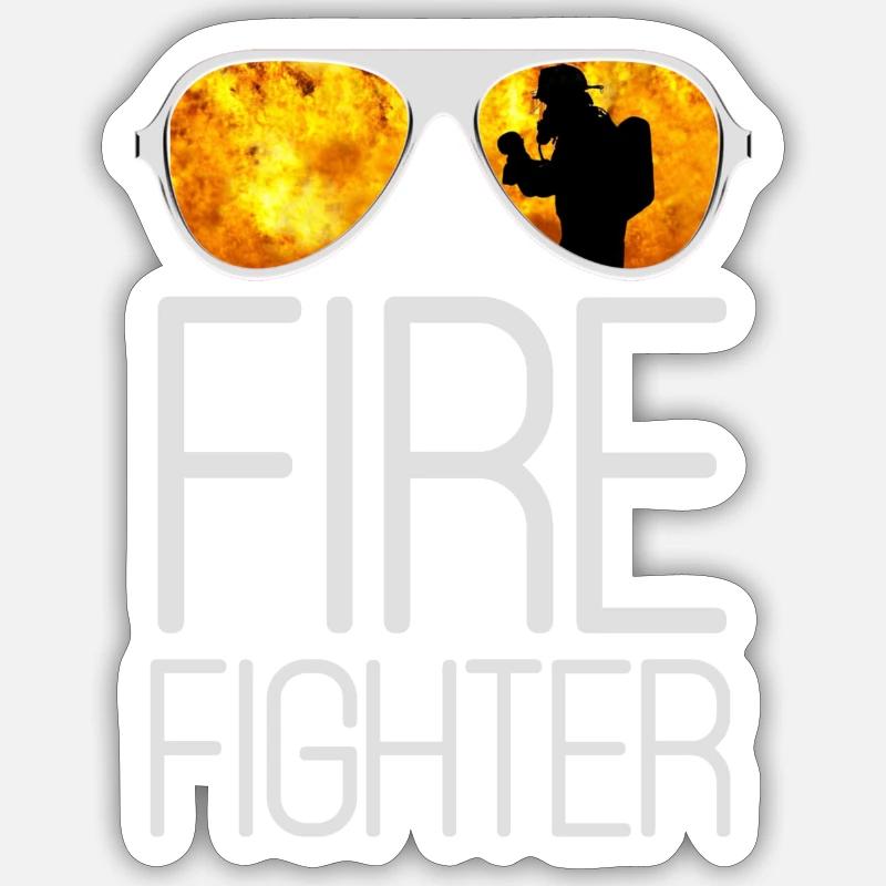 Fire fire flames hero - Sticker size S (10 x 10 cm) - white matte