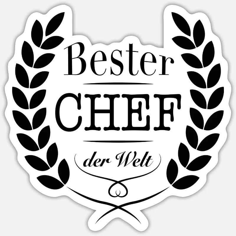Bester Chef der Welt - Sticker Größe S (10 x 10 cm) - Mattweiß