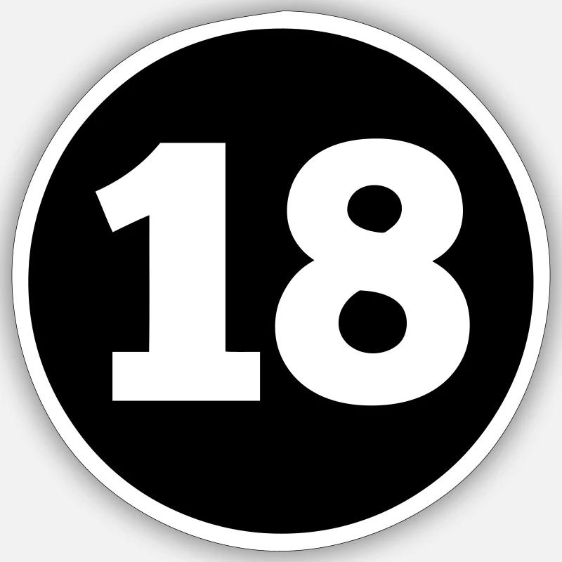 18c - Sticker Größe S (10 x 10 cm) - Mattweiß