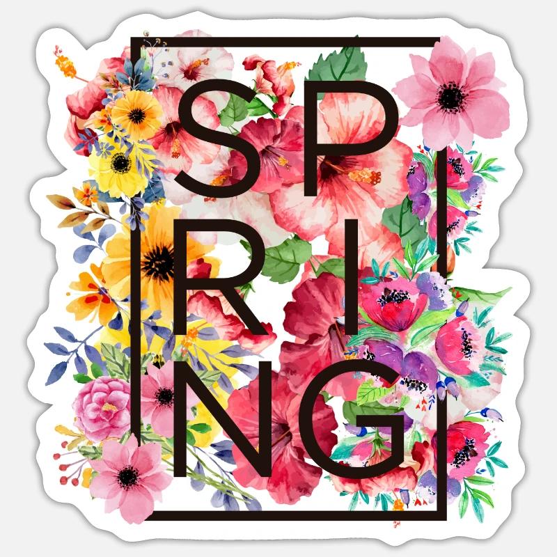 Spring - spring - Sticker size S (10 x 10 cm) - white matte