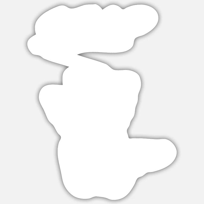Stop Hand Design - Sticker taille S (10 x 10 cm) - blanc mat