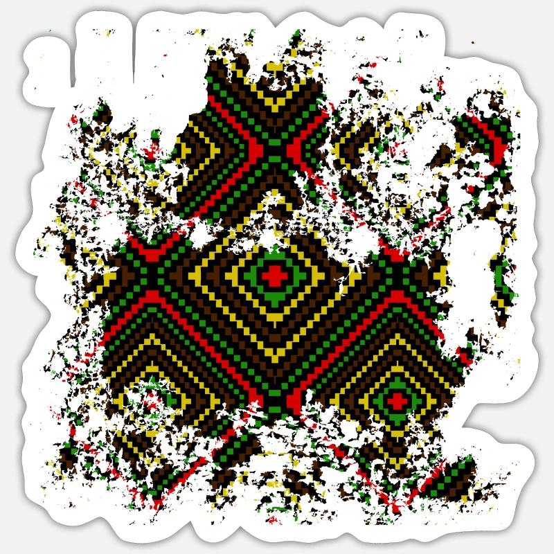 Ethno pattern Africa - Sticker size S (10 x 10 cm) - white matte