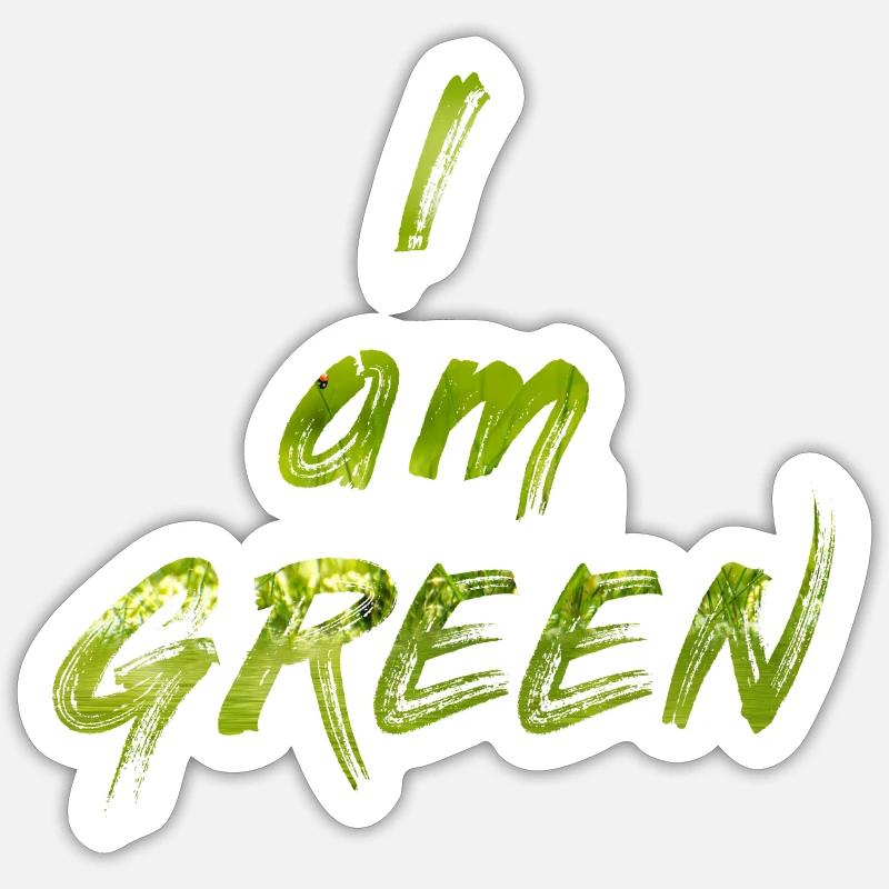 Je suis vert - Sticker taille S (10 x 10 cm) - blanc mat