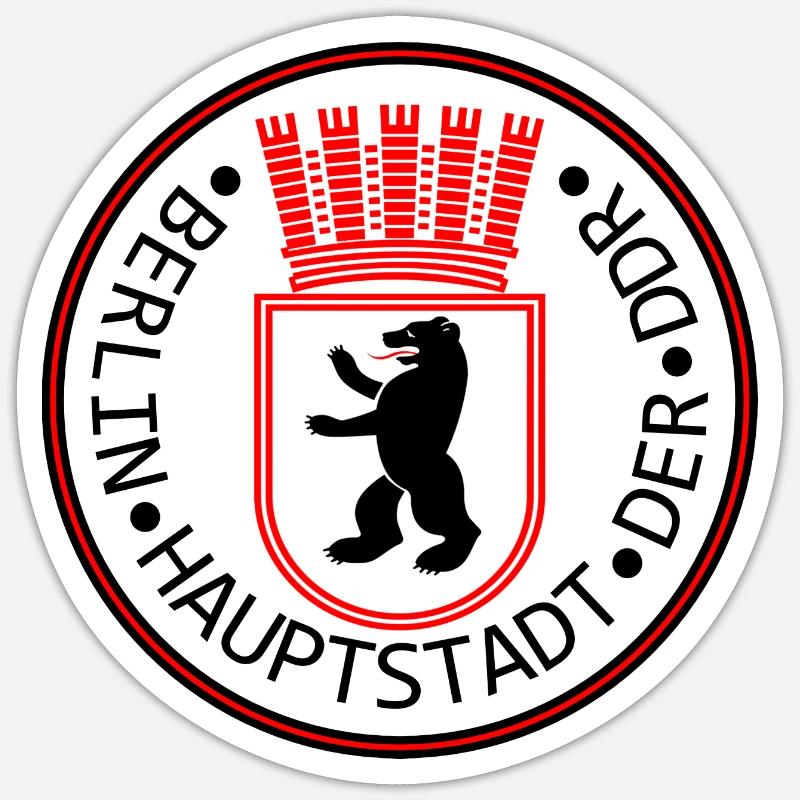 Berlin - capitale de la RDA - Sticker taille S (10 x 10 cm) - blanc mat