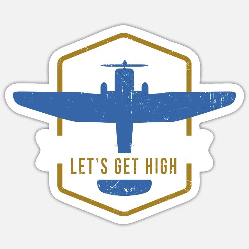 Pilot Flieger Pilotenbrille Jetpilot Geschenk Sticker Größe S (10 x 10 cm)