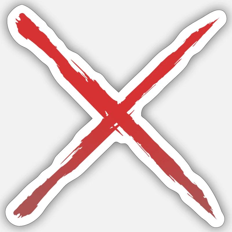 Croix - Sticker taille S (10 x 10 cm) - blanc mat