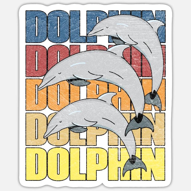 Dolphins dolphin - Sticker size S (10 x 10 cm) - white matte
