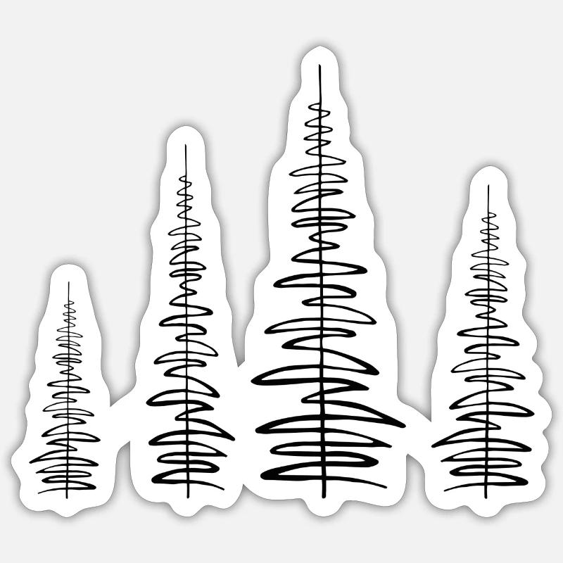 forêt de ligne - conception de forêt Sticker taille S (10 x 10 cm)
