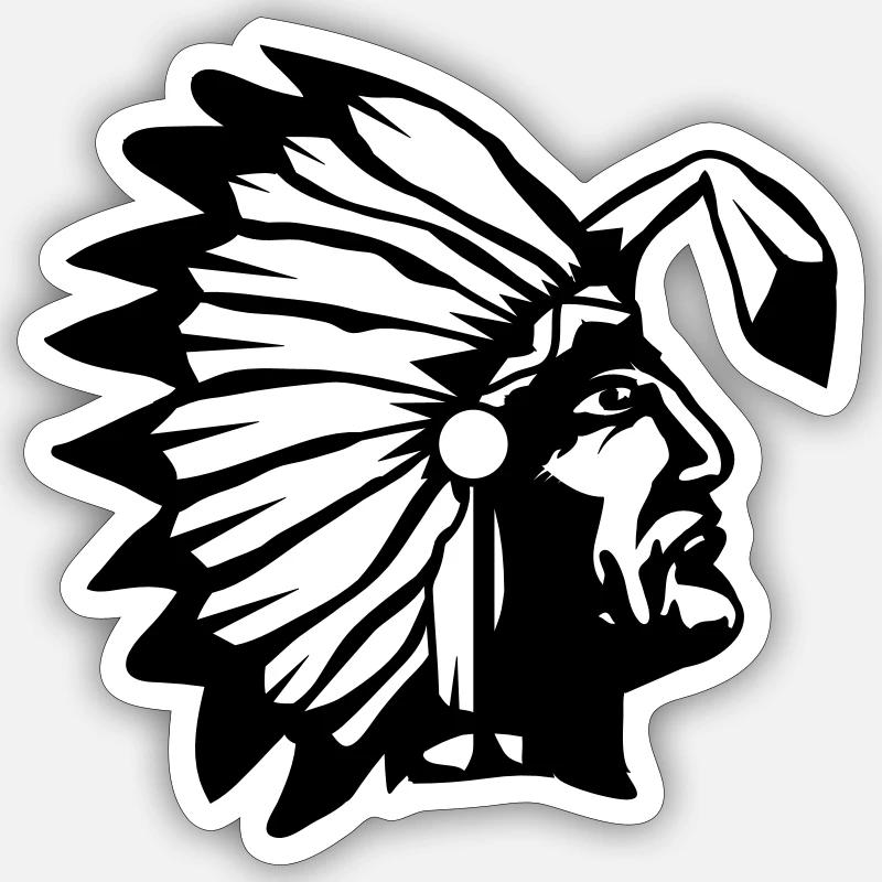 Un chef avec une plume bouclée Sticker taille S (10 x 10 cm)