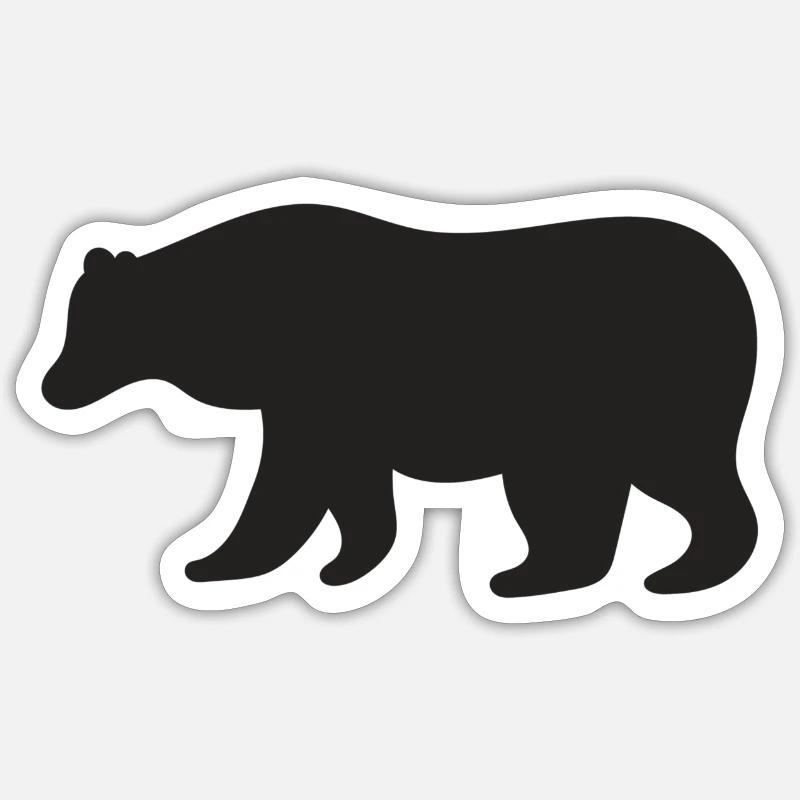 Bear - Sticker taille S (10 x 10 cm) - blanc mat