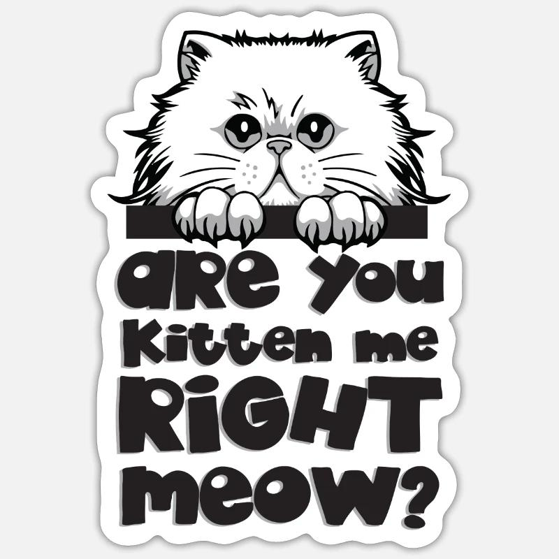 Cadeau chat chat face griffe course chat Sticker taille S (10 x 10 cm)