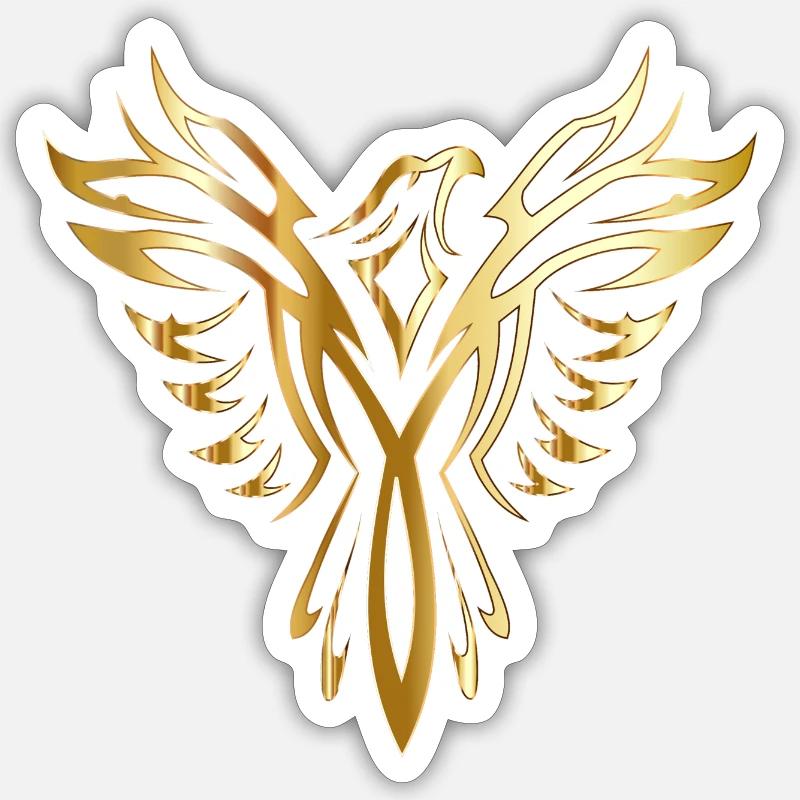Phoenix Gold - Sticker Größe S (10 x 10 cm) - Mattweiß
