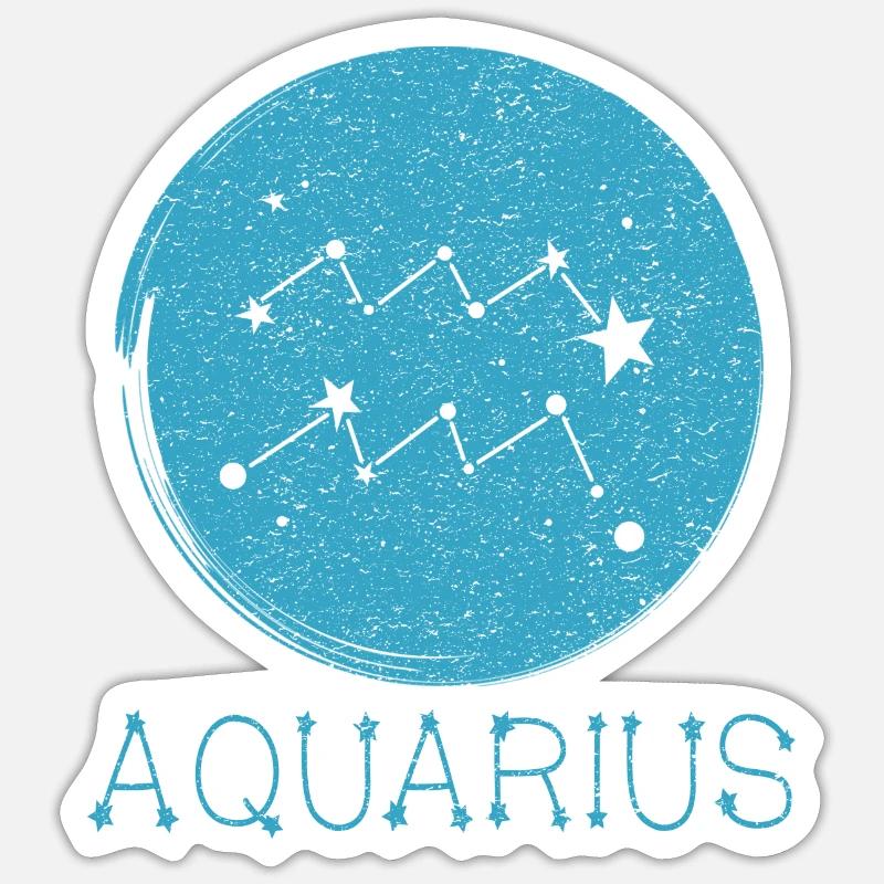 Sternzeichen Wassermann - Sticker Größe S (10 x 10 cm) - Mattweiß