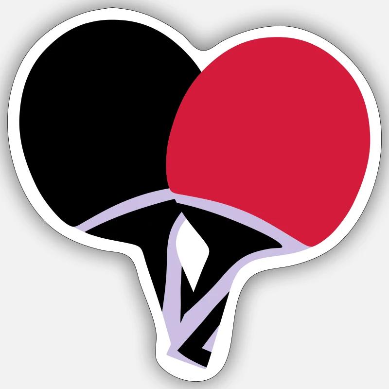 Tennis de table - Sticker taille S (10 x 10 cm) - blanc mat